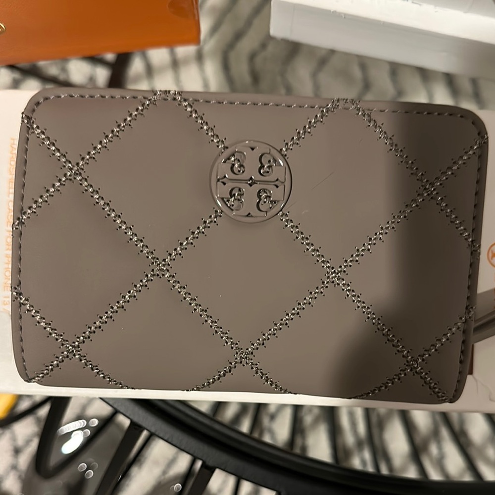 Tory Burch Gray Quilted Wallet